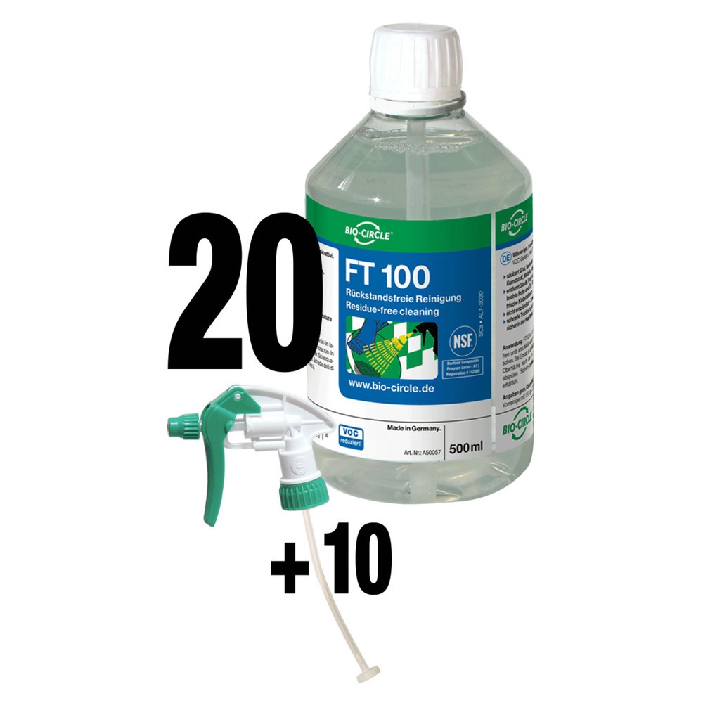 Produktabbildung Nr. 4: BIO-CIRCLE Reinigungsmittel FT 100, tensidfrei, 20x 500-ml-Handsprayflasche
