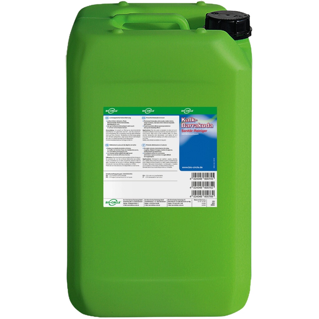 BIO-CIRCLE Reinigungsmittel Kalk-Barrakuda, 20-l-Kanister Produktabbildung: BIO-CIRCLE Reinigungsmittel Kalk-Barrakuda, 20-l-Kanister
