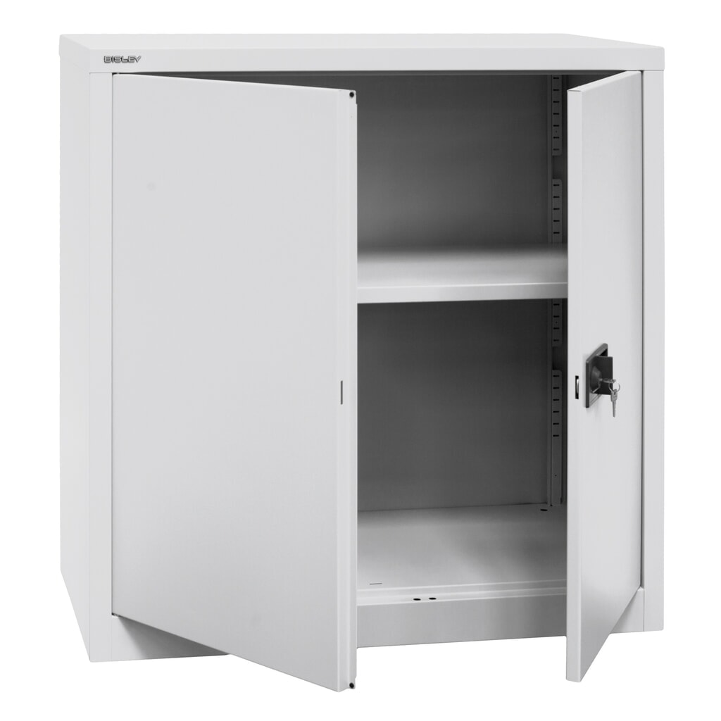 Produktabbildung Nr. 3: BISLEY Flügeltürschrank, Höhe 1.000 mm, BxT 914 x 400 mm, lichtgrau, Böden verzinkt