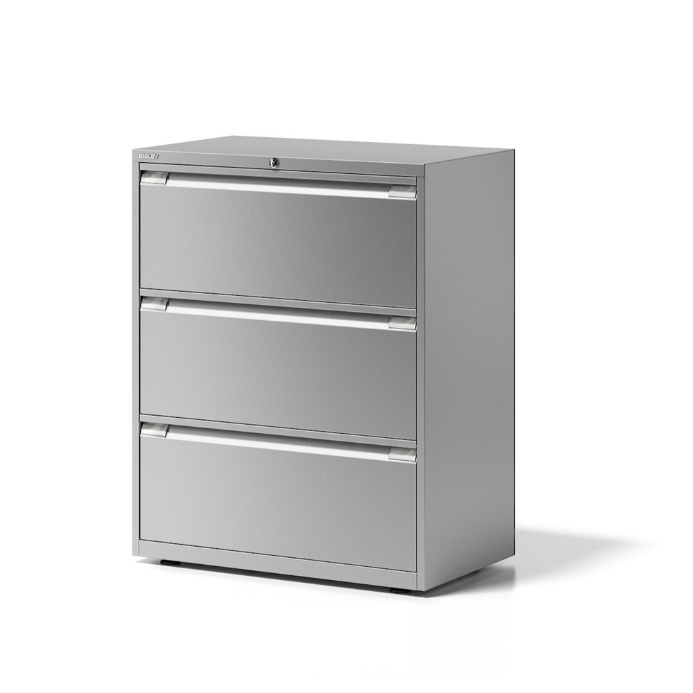 Produktabbildung: BISLEY Hängeregisterschrank Essentials, 3 Schubladen, silber