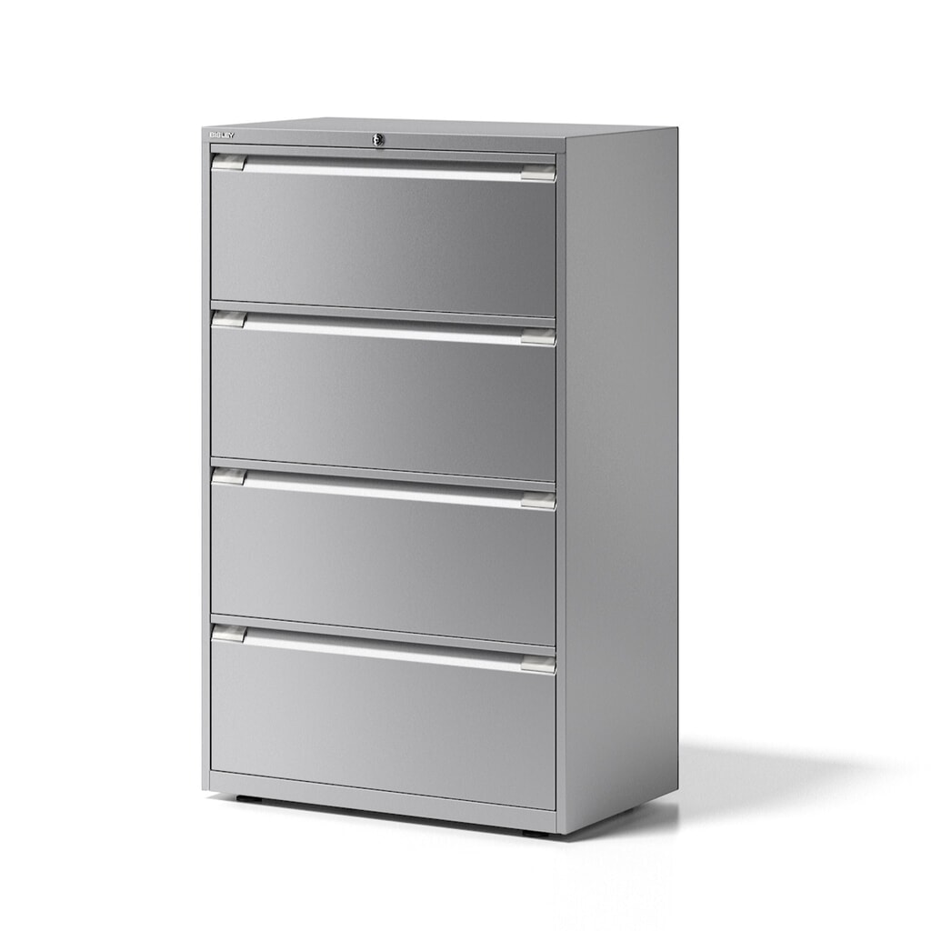 BISLEY Hängeregisterschrank Essentials, 4 Schubladen, lichtgrau Produktabbildung: BISLEY Hängeregisterschrank Essentials, 4 Schubladen, lichtgrau