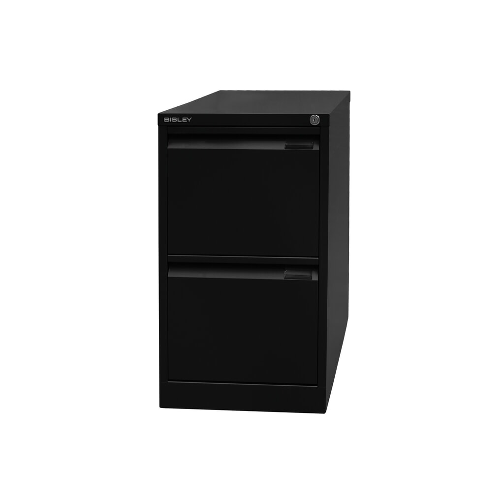 BISLEY Hängeregistraturschank, 1-bahnig, 2 Schubladen, schwarz Produktabbildung: BISLEY Hängeregistraturschank, 1-bahnig, 2 Schubladen, schwarz