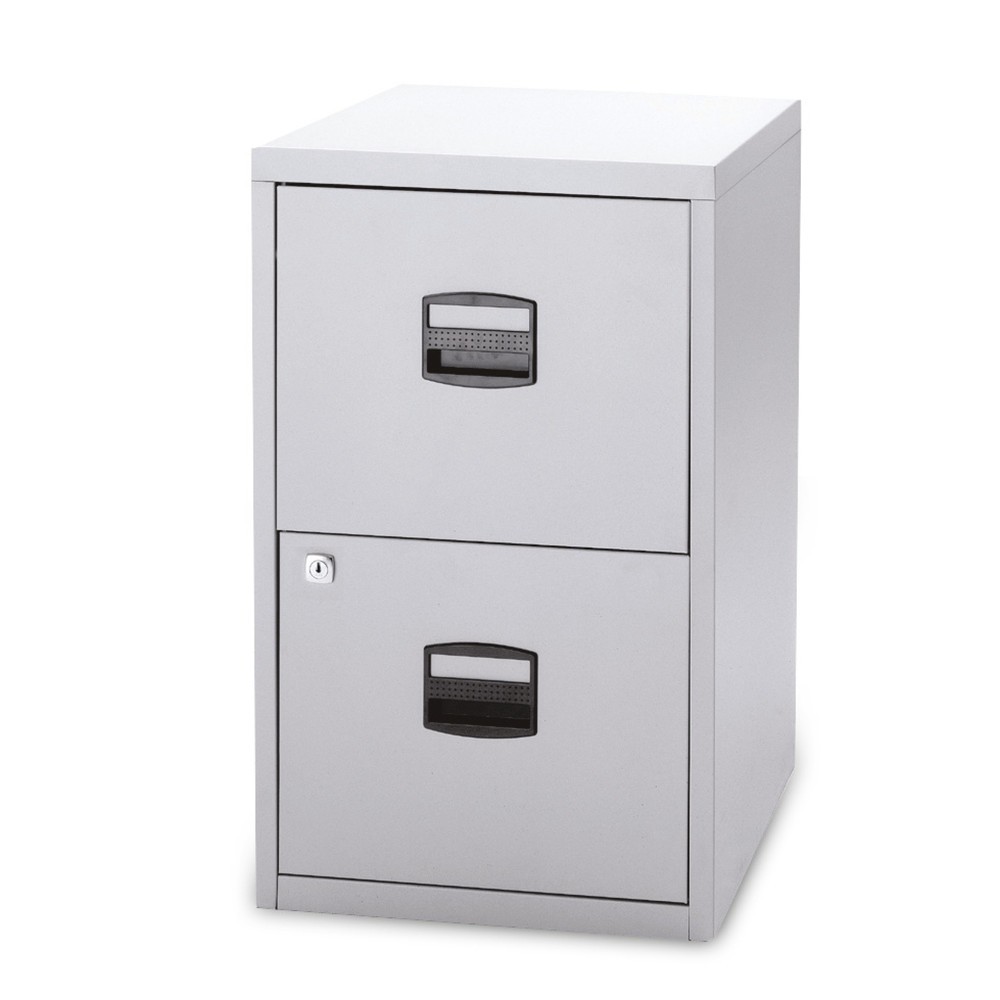 Produktabbildung: BISLEY Hängeregistraturschrank, 2 Schubladen, lichtgrau