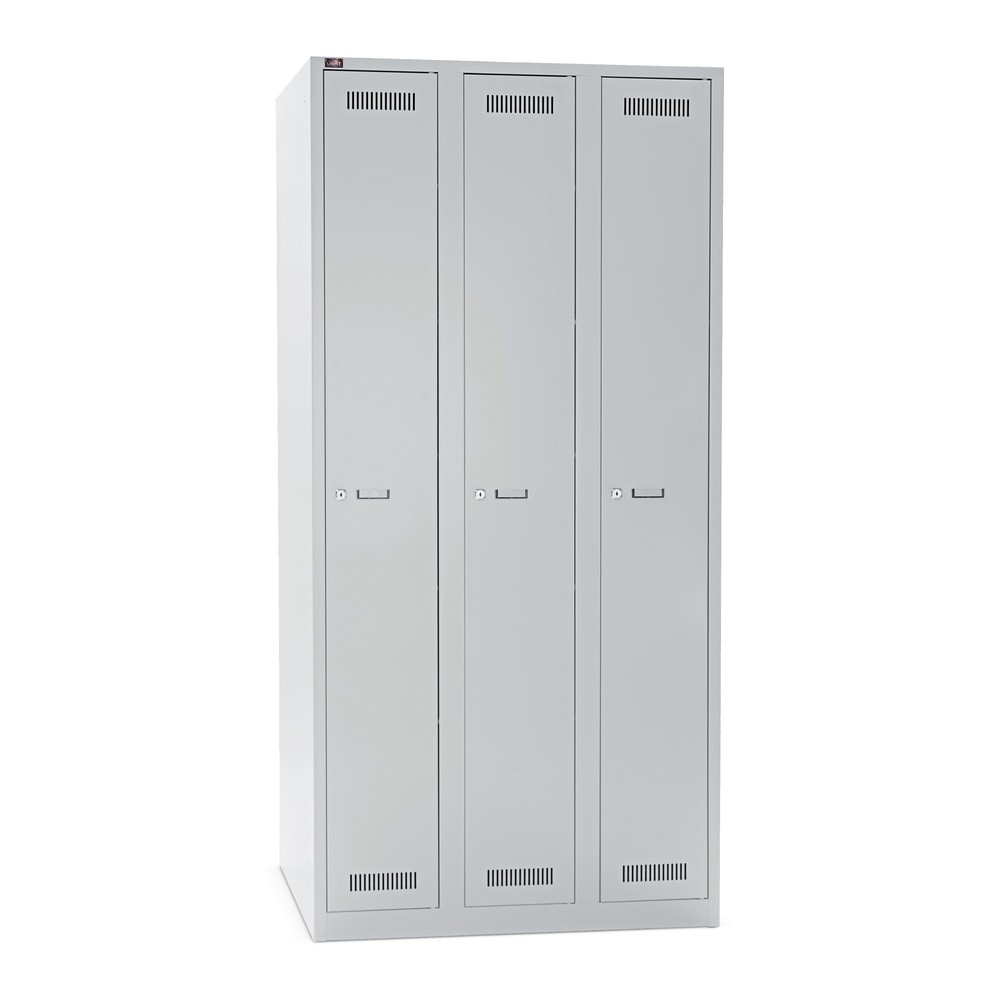 Produktabbildung Nr. 1: BISLEY LIGHT Kleiderspind 3 Abteile, HxBxT 1.850 x 900 x 500 mm, lichtgrau