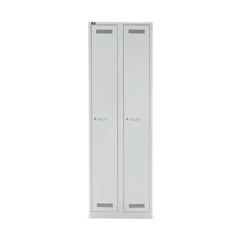 Produktabbildung: BISLEY LIGHT Kleiderspind 2 Abteile, HxBxT 1.850 x 600 x 500 mm, lichtgrau
