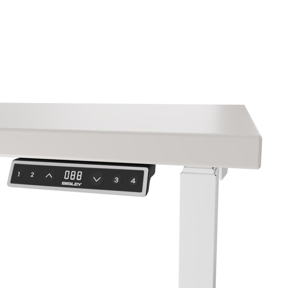 Produktabbildung Nr. 2: BISLEY Schreibtisch E-WonderTech, elektrisch höhenverstellbar, 180 x 80 cm, weiß, grau
