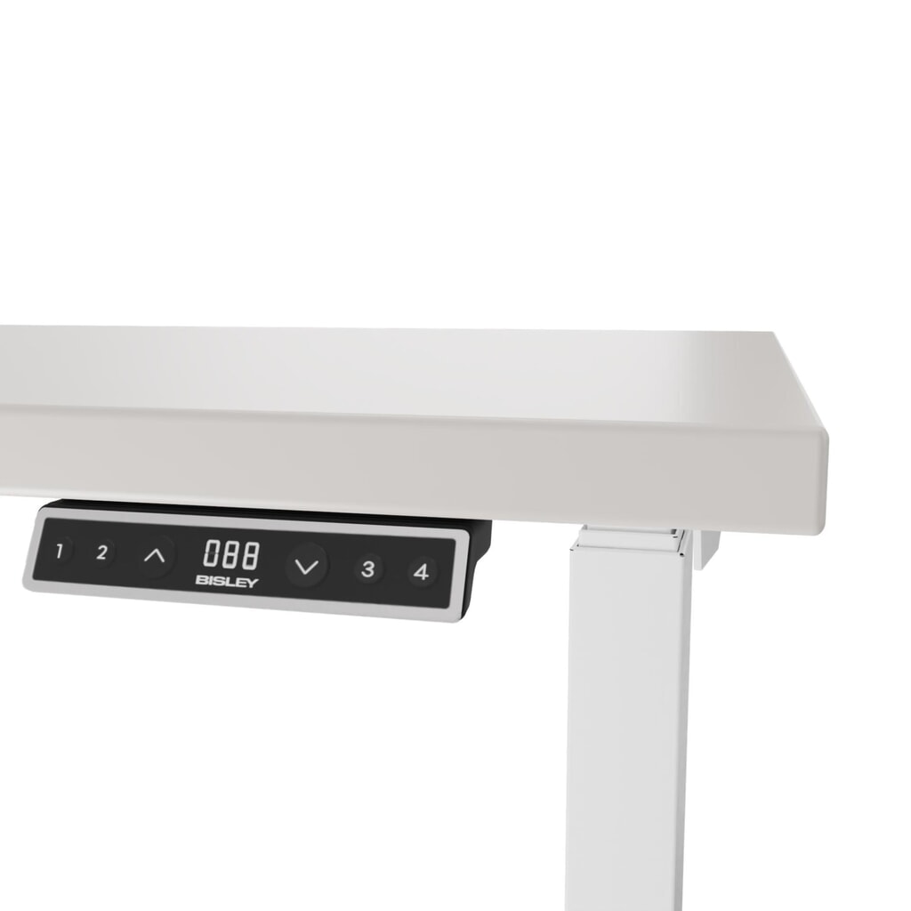 Produktabbildung Nr. 2: BISLEY Schreibtisch E-WonderTech, elektrisch höhenverstellbar, 160 x 80 cm, weiß, grau