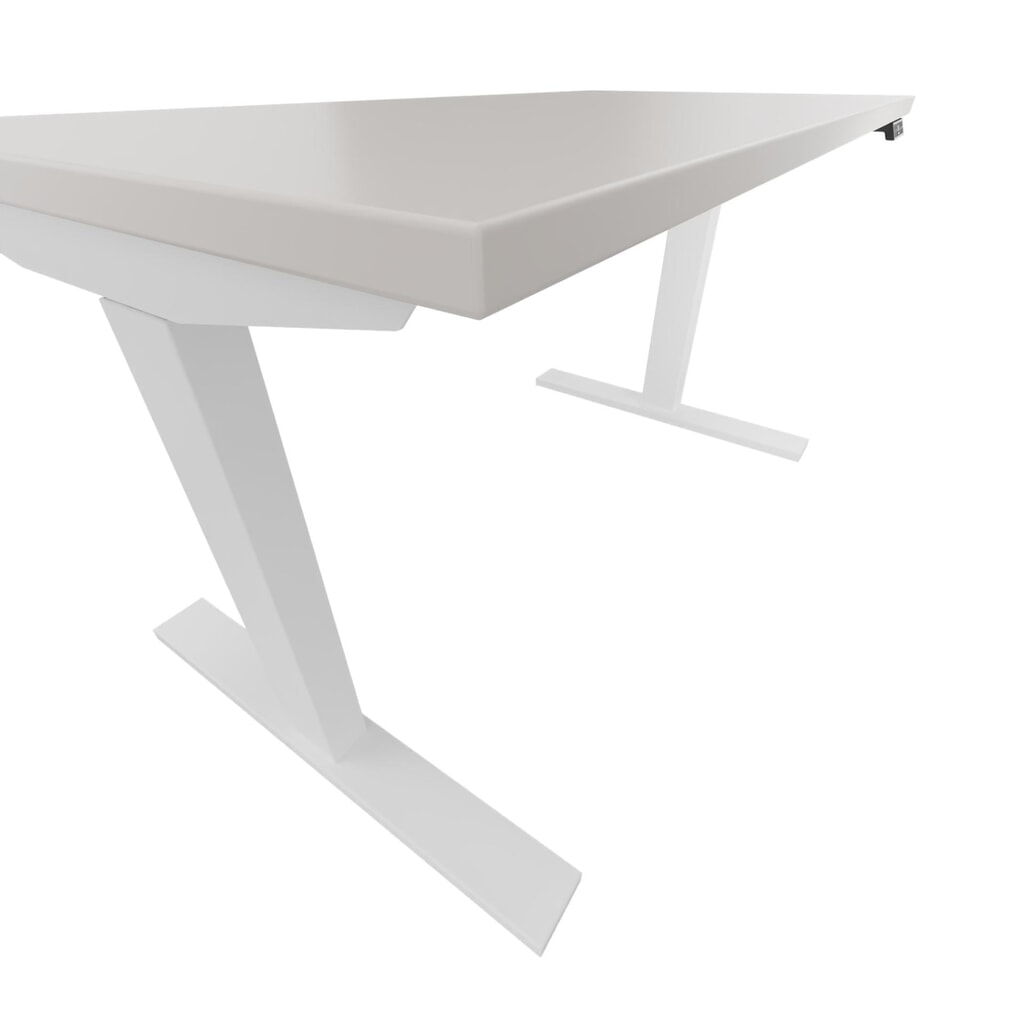 BISLEY Schreibtisch E-WonderTech, elektrisch höhenverstellbar, 160 x 80 cm, weiß, grau Produktabbildung Nr. 3: BISLEY Schreibtisch E-WonderTech, elektrisch höhenverstellbar, 160 x 80 cm, weiß, grau