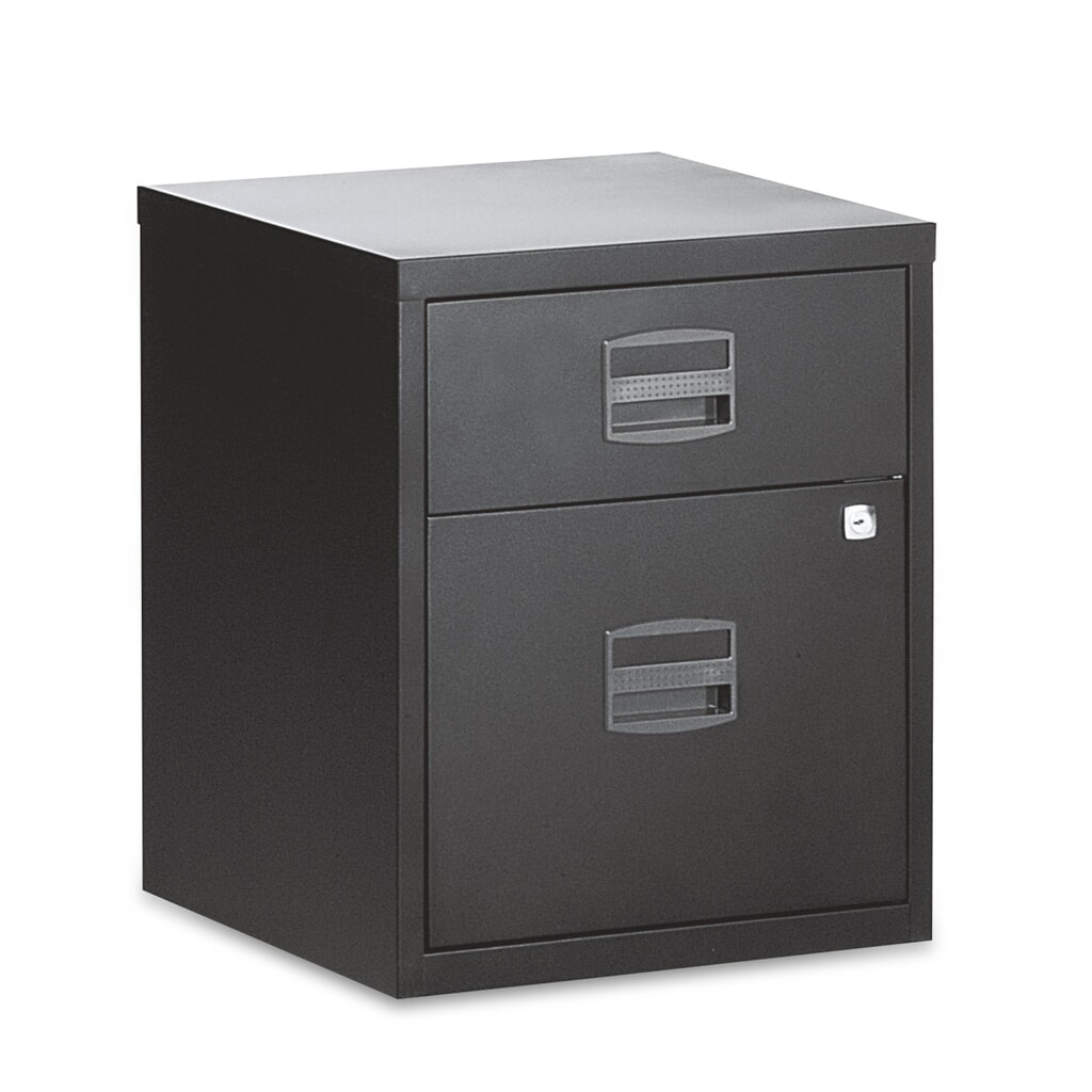 BISLEY Schubladenschrank mit Materialschub + Hängeregistratur, schwarz Produktabbildung: BISLEY Schubladenschrank mit Materialschub + Hängeregistratur, schwarz