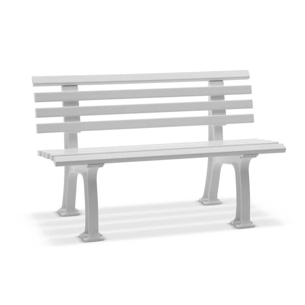 Produktabbildung: Blome Sitzbank Bern, Länge 1.200 mm, 2-füßig, weiß