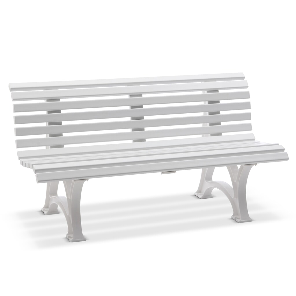 Produktabbildung: Blome Sitzbank Genf, Länge 1.500 mm, 2-füßig, weiß