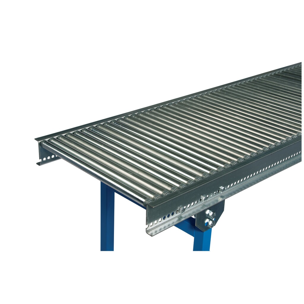 BLUME Klein-Rollenbahn, Stahlrohrrollen Ø 20 mm, Federachse, LxB 1.000 x 200 mm Produktabbildung: BLUME Klein-Rollenbahn, Stahlrohrrollen Ø 20 mm, Federachse, LxB 1.000 x 200 mm