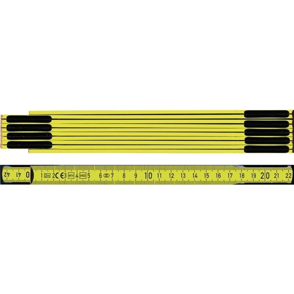 Produktabbildung: BMI Gliedermaßstab, mm/cm EG III, Länge 2 m, Holz gelb