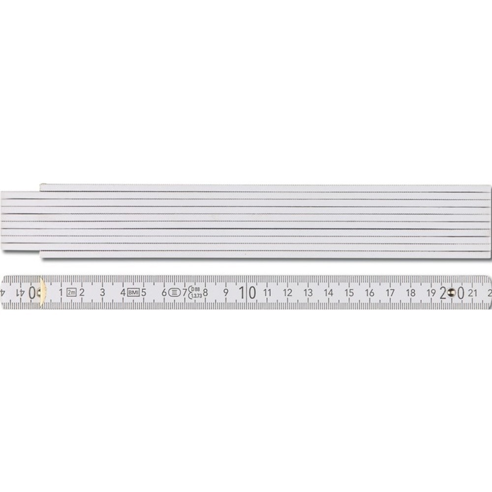 Produktabbildung: BMI Gliedermaßstab 9072, mm/cm EG III, Länge 2 m Breite 16 mm, Buche weiß