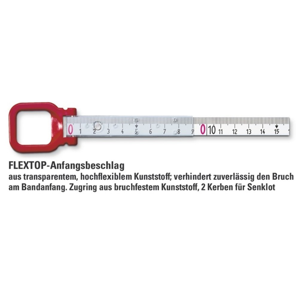 Produktabbildung Nr. 3: BMI Rahmenbandmaß ERGOLINE L.50m Band-B.13mm B mm/cm EG II Alu.weiß Stahlmaßband