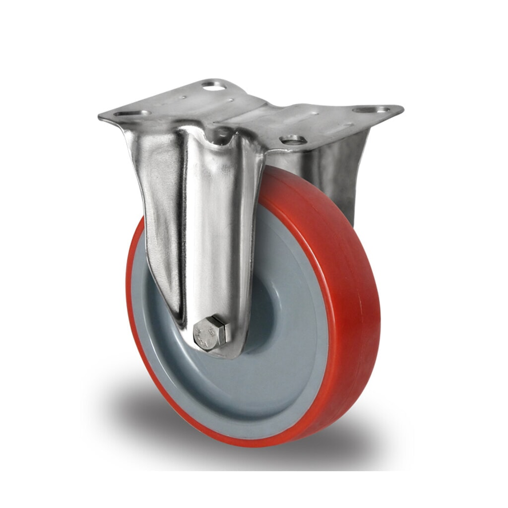 Bockrolle ø 80 mm Serie N2U6 Rollenlager Edelstahl Produktabbildung: Bockrolle ø 80 mm Serie N2U6 Rollenlager Edelstahl