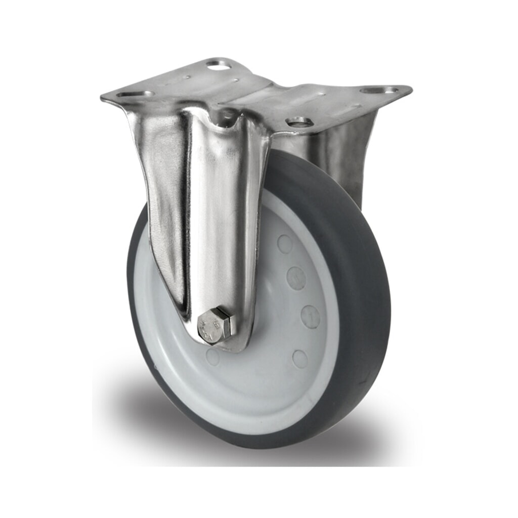 Bockrolle ø 80 mm Serie P2W2 Gleitlager Edelstahl Produktabbildung: Bockrolle ø 80 mm Serie P2W2 Gleitlager Edelstahl
