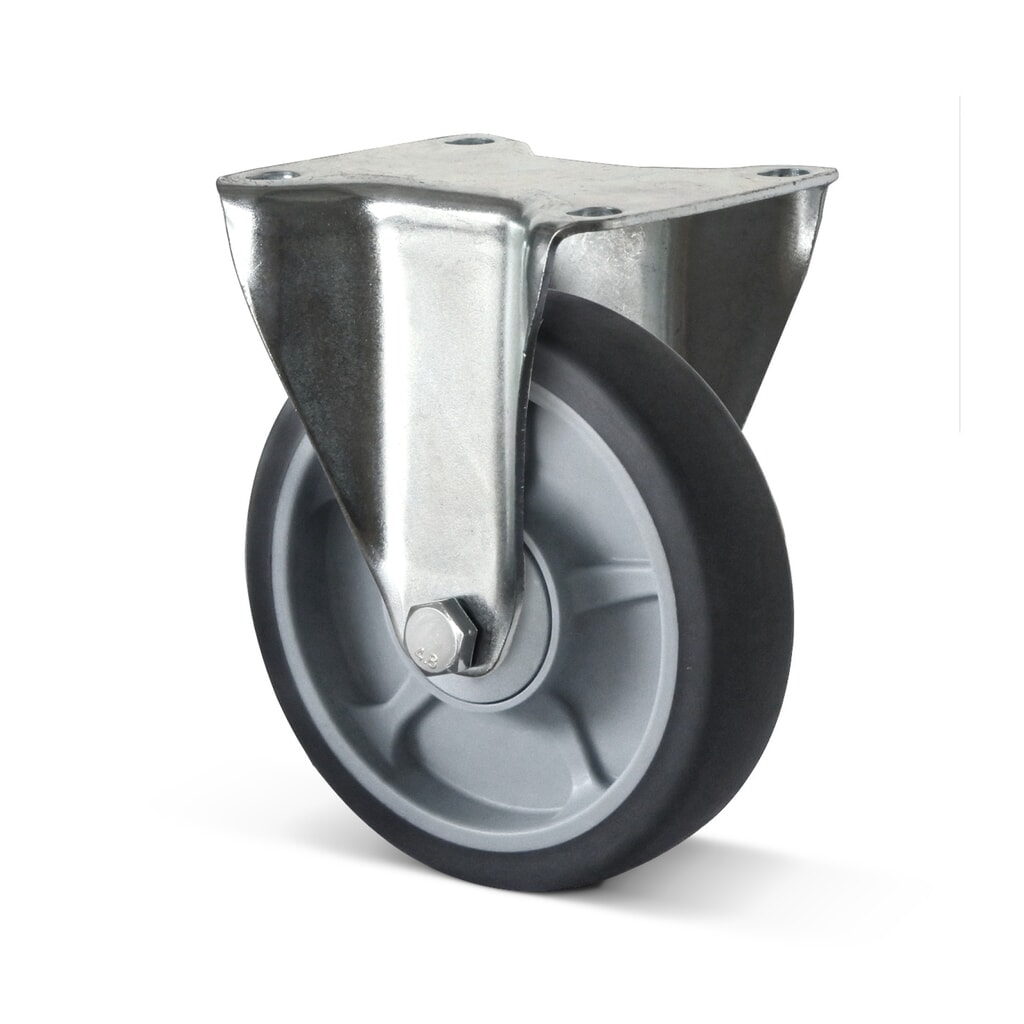 Bockrolle TPE, spurlos, ØxB 100 x 35 mm, TK 135 kg Produktabbildung: Bockrolle TPE, spurlos, ØxB 100 x 35 mm, TK 135 kg