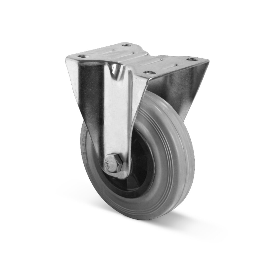 Bockrolle Vollgummi Basic, PAK-frei, ØxB 80 x 35 mm, TK 70 kg Produktabbildung: Bockrolle Vollgummi Basic, PAK-frei, ØxB 80 x 35 mm, TK 70 kg