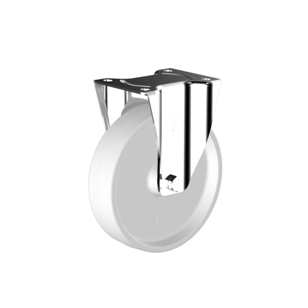 Produktabbildung: Wicke Bockkrolle Polyamid , Edelstahlblech-Gehäuse, Ø x Breite 80 x 35 mm, TK 150 kg