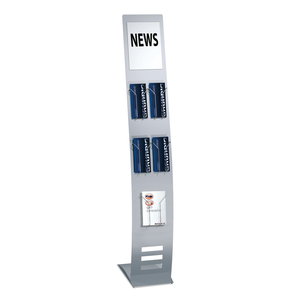 Bodenaufsteller für Prospekte, HxBxT 1.650 x 260 x 420 mm Produktabbildung: Bodenaufsteller für Prospekte, HxBxT 1.650 x 260 x 420 mm