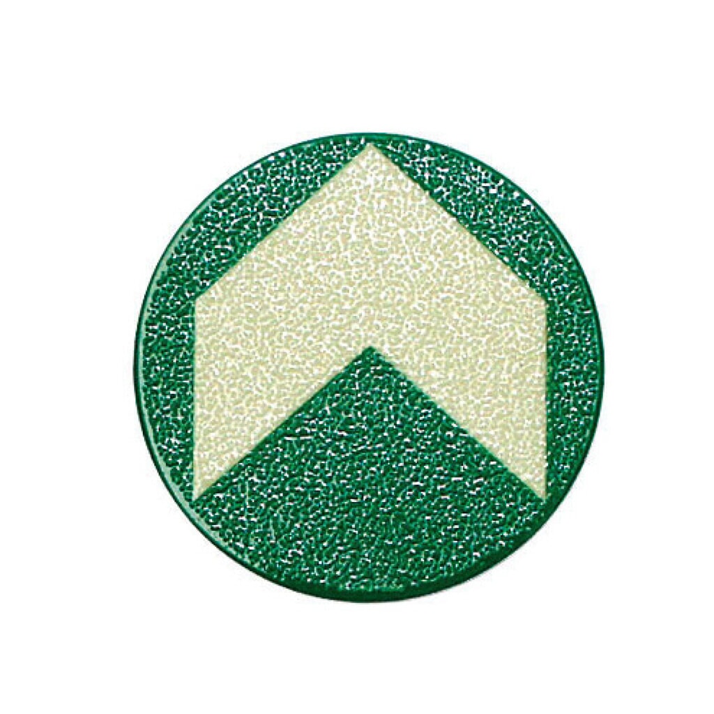 Produktabbildung: SafetyMarking® Bodenmarkierungspfeil, grün-nachleuchtend, Ø 95 mm