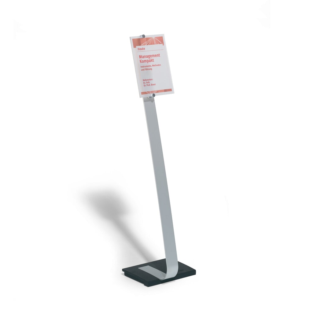 DURABLE Bodenständer Crystal Sign mit Acrylglastafel, DIN A4 Produktabbildung: DURABLE Bodenständer Crystal Sign mit Acrylglastafel, DIN A4