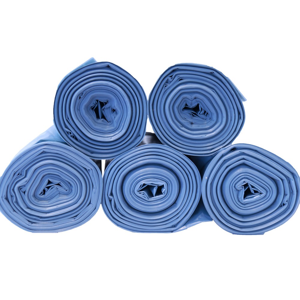 Produktabbildung: BON TON Abfalltüten, HxBxT 1.020 x 580 x 5 mm, recycelt, blau