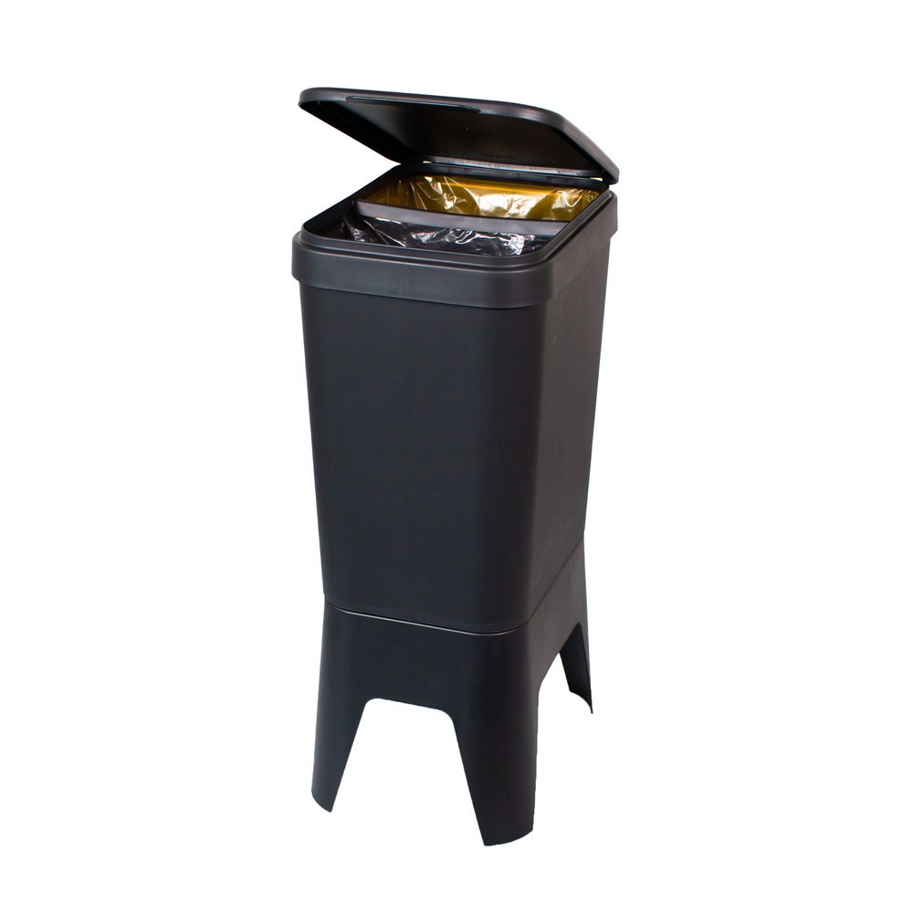 Produktabbildung Nr. 2: BON TON Circubin Abfallbehälter, aus 100 % recyceltem Polypropylen, 2 x 20 Liter, mit Deckel, anthrazit