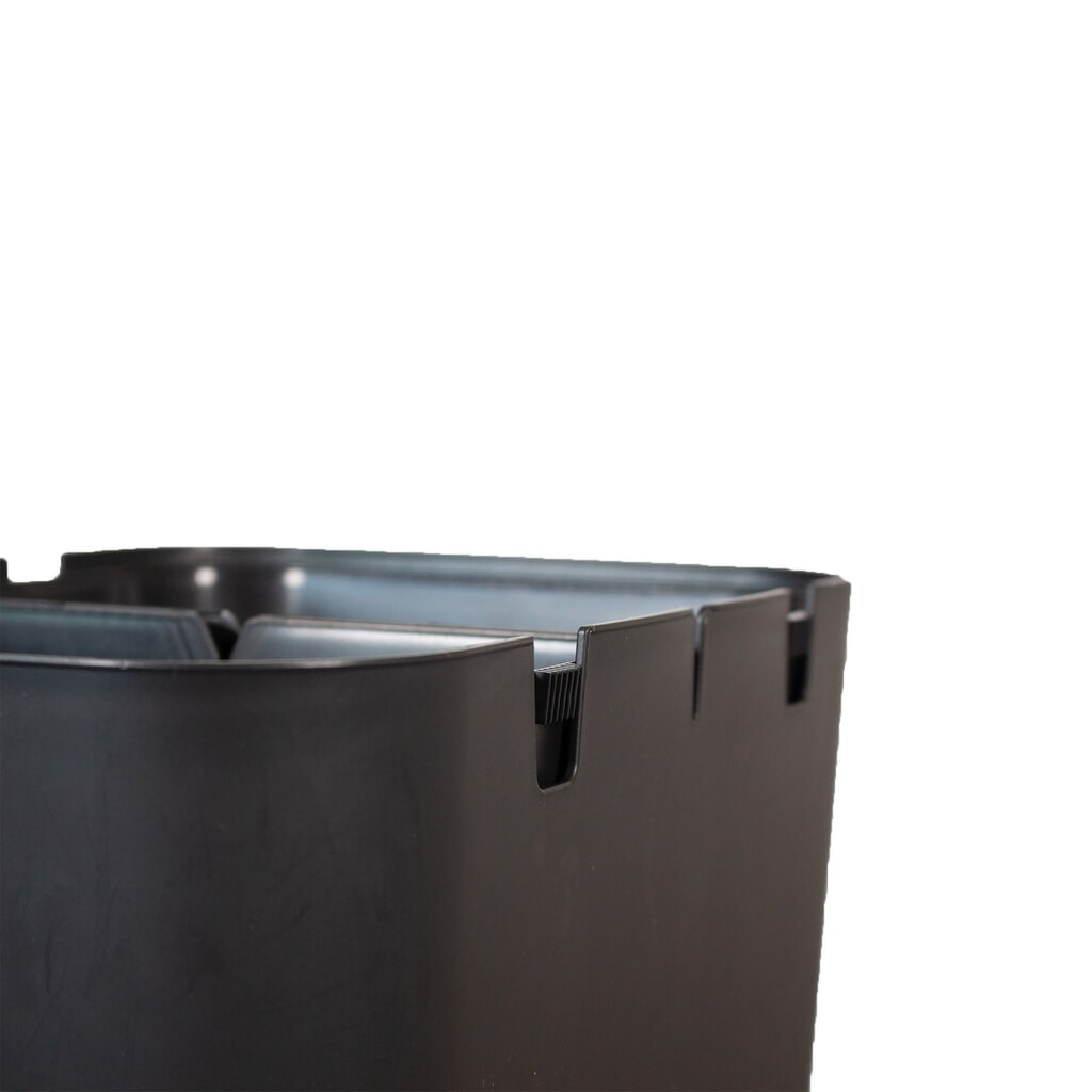 BON TON Circubin Abfallbehälter, aus 100 % recyceltem Polypropylen, 2 x 20 Liter, mit Deckel, anthrazit Produktabbildung Nr. 5: BON TON Circubin Abfallbehälter, aus 100 % recyceltem Polypropylen, 2 x 20 Liter, mit Deckel, anthrazit