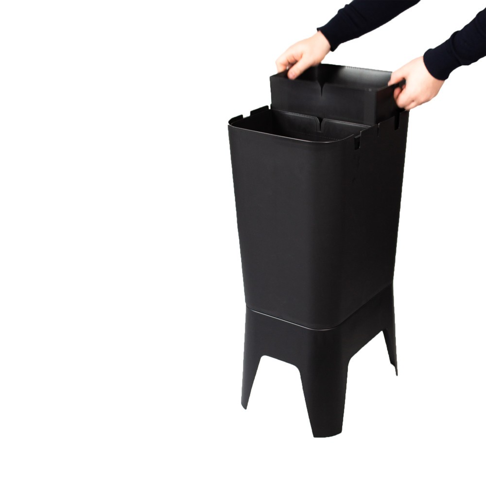 Produktabbildung Nr. 4: BON TON Circubin Abfallbehälter, aus 100 % recyceltem Polypropylen, 2 x 20 Liter, offen, anthrazit