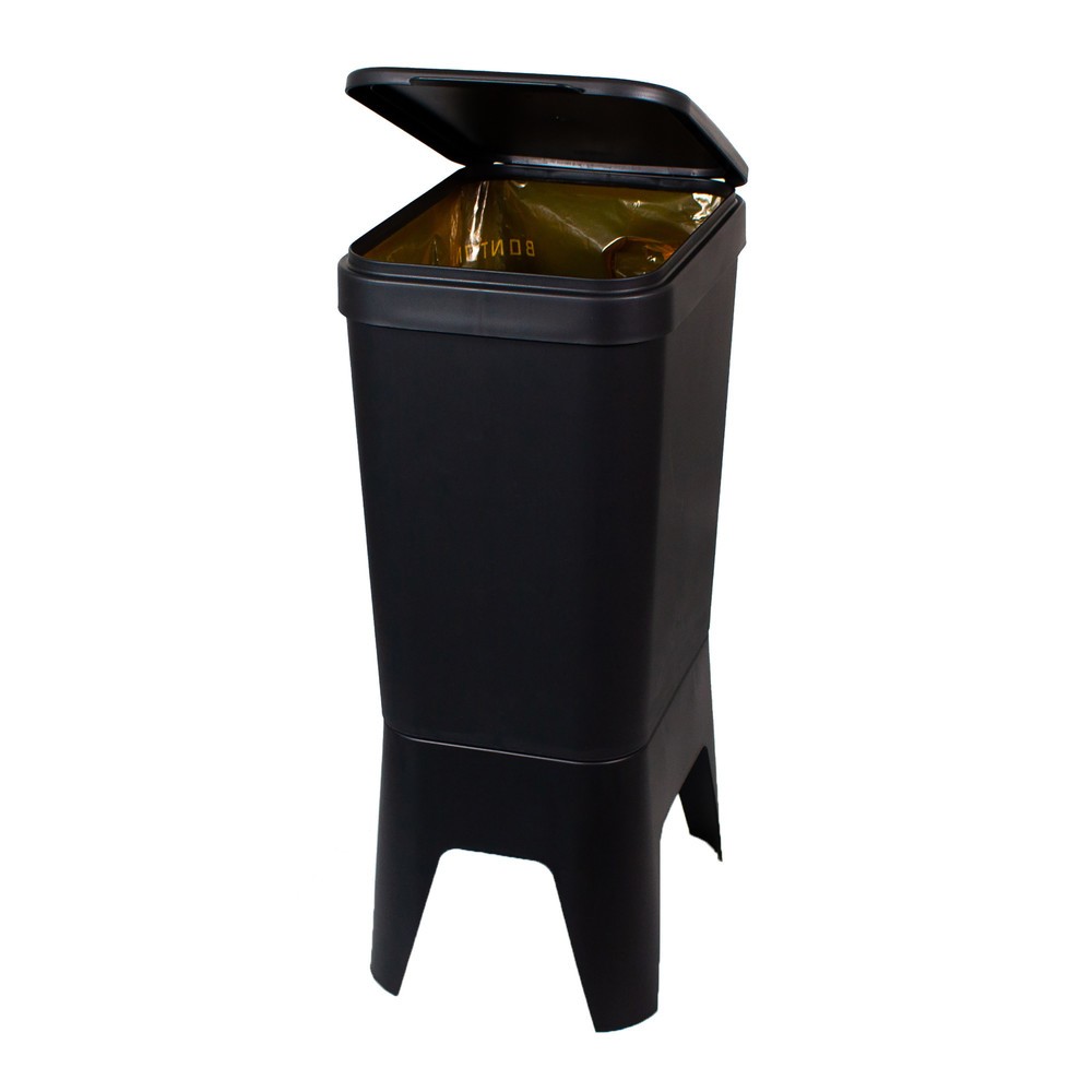 Produktabbildung Nr. 2: BON TON Circubin Abfallbehälter, aus 100 % recyceltem Polypropylen, 40 Liter, mit Deckel, anthrazit