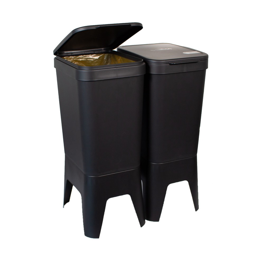Produktabbildung Nr. 7: BON TON Circubin Abfallbehälter, aus 100 % recyceltem Polypropylen, 40 Liter, mit Deckel, anthrazit