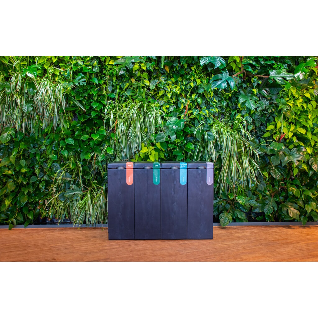 BON TON Original Abfallbehälter, aus 100 % recyceltem Polypropylen, 70 Liter, grau/orange Produktabbildung Nr. 3: BON TON Original Abfallbehälter, aus 100 % recyceltem Polypropylen, 70 Liter, grau/orange
