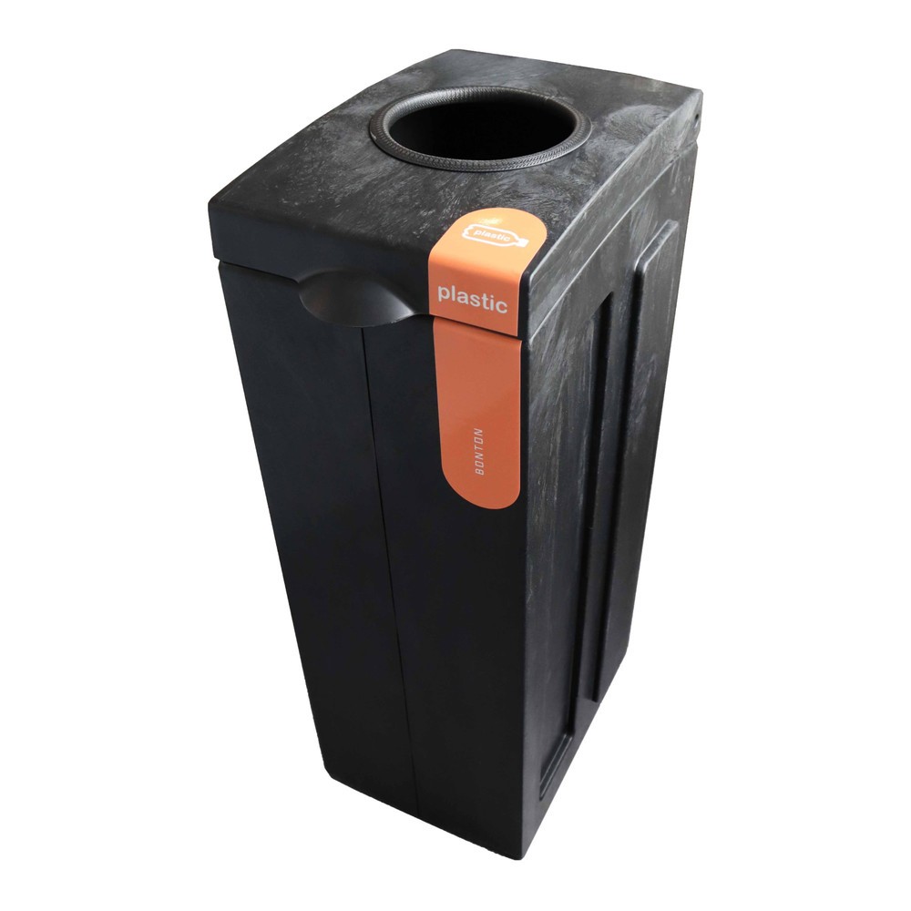 Produktabbildung: BON TON Original Abfallbehälter mit Einwurföffnung, aus 100 % recyceltem Polypropylen, 70 Liter, grau