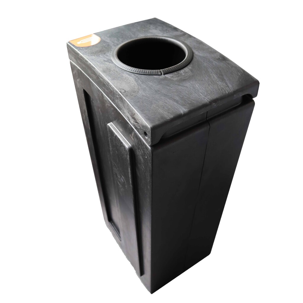 BON TON Original Abfallbehälter mit Einwurföffnung, aus 100 % recyceltem Polypropylen, 70 Liter, grau Produktabbildung Nr. 2: BON TON Original Abfallbehälter mit Einwurföffnung, aus 100 % recyceltem Polypropylen, 70 Liter, grau