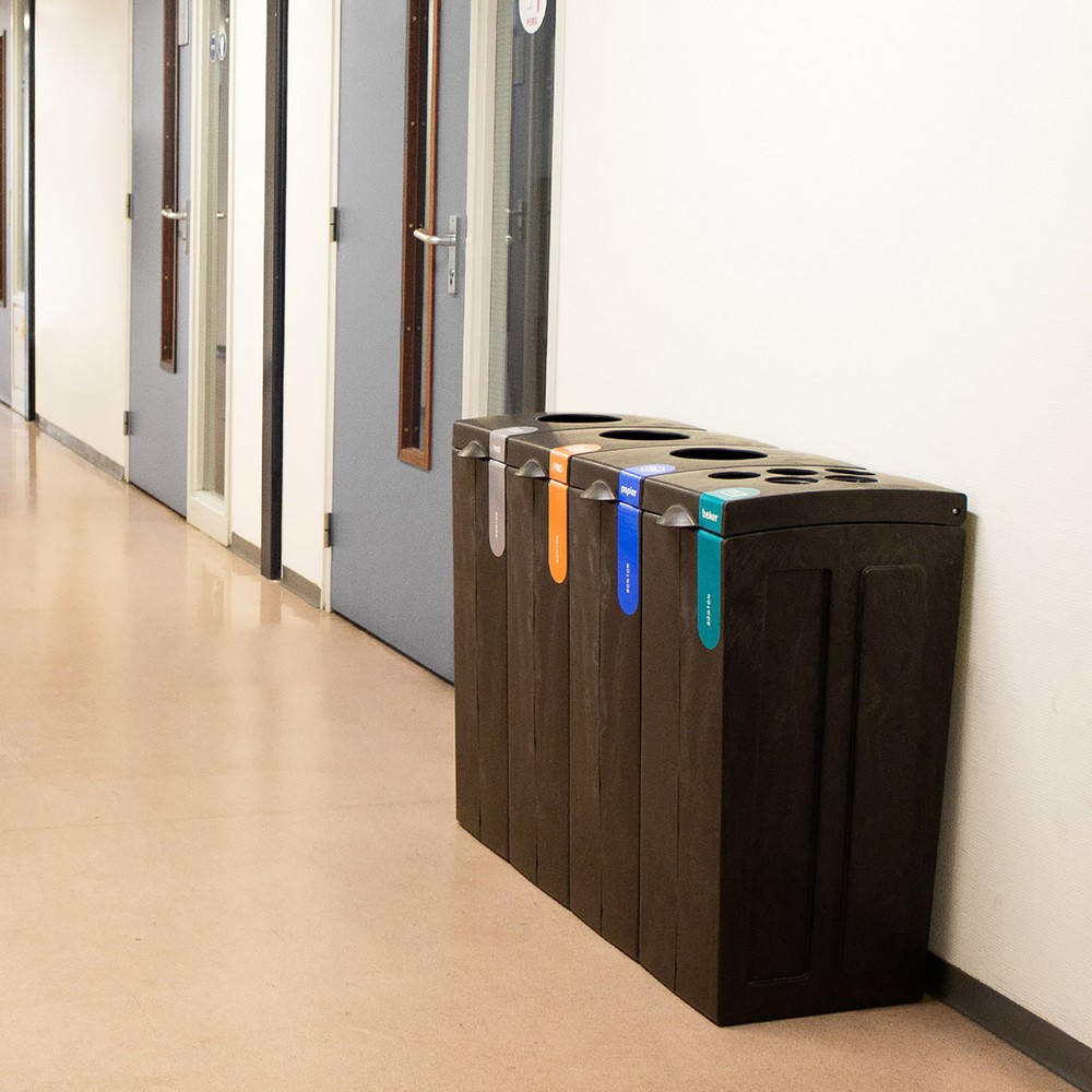 Produktabbildung Nr. 4: BON TON Original Abfallbehälter mit Einwurföffnung, aus 100 % recyceltem Polypropylen, 70 Liter, grau