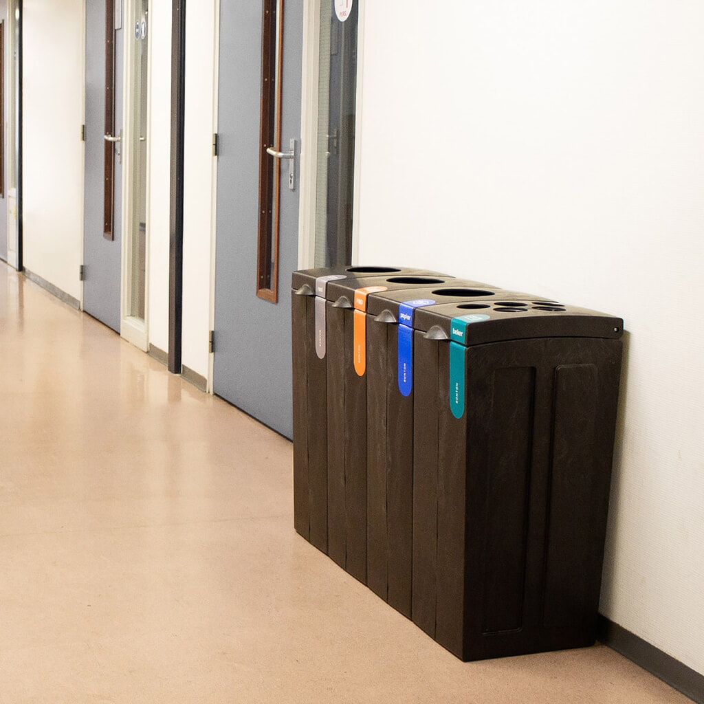 Produktabbildung Nr. 4: BON TON Original Abfallbehälter mit Einwurföffnung, aus 100 % recyceltem Polypropylen, 70 Liter, grau