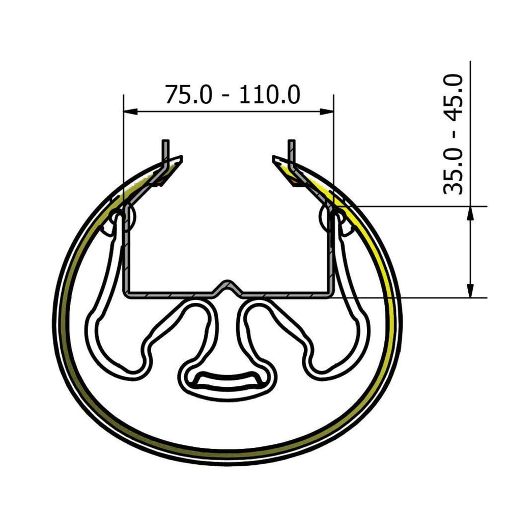 Produktabbildung Nr. 6: BOPLAN® Anfahrschutz für Regale RackBull L, aus Kunststoff, Innenmaß HxBxT 600 x 75-120 x 35-60 mm