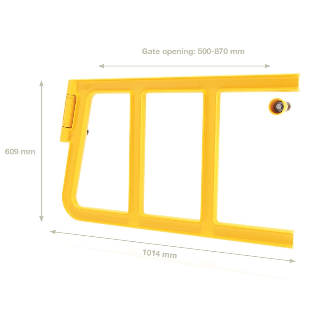Produktabbildung Nr. 2: BOPLAN® Double Axes Gate® Sicherheitstür für Rammschutzgeländer, Innen- und Außenbereich, für 870 mm Türöffnung