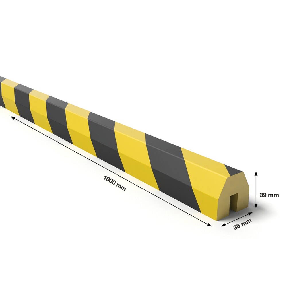 Produktabbildung Nr. 2: BOPLAN® Prallschutz Teddy Pro® VU19 für Kanten, Innenbereich, selbstklebend, trapenzförmig, HxL 36 x 1.000 mm