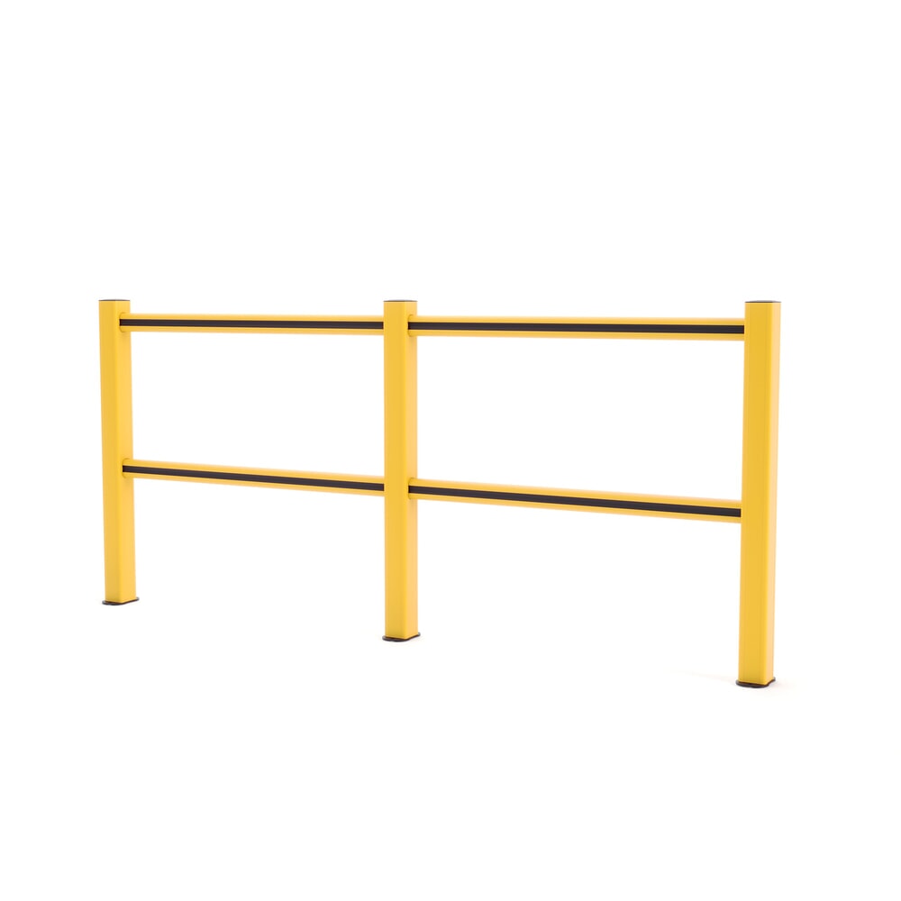 Produktabbildung Nr. 1: BOPLAN® Rammschutzgeländer Flex Impact® HD Light, gelb / schwarz, Innenbereich, HxL 1.145 x 2.500 mm