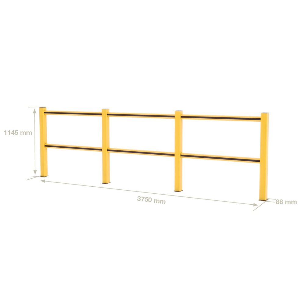 Produktabbildung Nr. 4: BOPLAN® Rammschutzgeländer Flex Impact® HD Light, gelb / schwarz, Innenbereich, HxL 1.145 x 3.750 mm