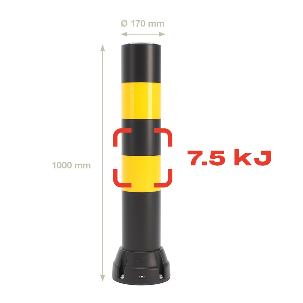 Produktabbildung Nr. 2: BOPLAN® Rammschutzpoller Flex Impact® BO170B, Innen- und Außenbereich, Höhe 1.000 mm, schwarz / gelb