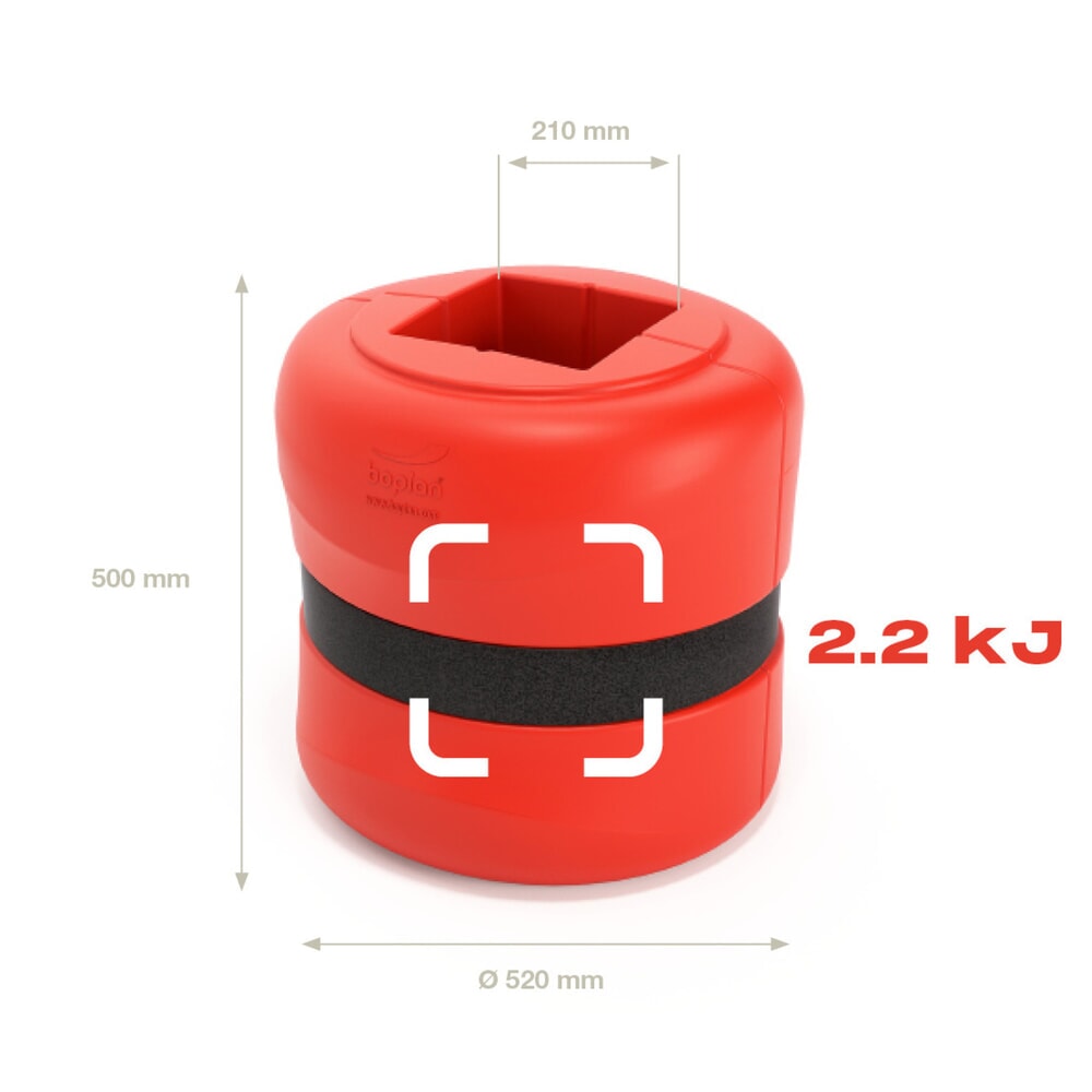 BOPLAN® Säulen-Anfahrschutz Flex Impact® KP Protector, Höhe 500 mm, für Säulenmaße (BxT) 200 x 200 mm, rot Produktabbildung Nr. 2: BOPLAN® Säulen-Anfahrschutz Flex Impact® KP Protector, Höhe 500 mm, für Säulenmaße (BxT) 200 x 200 mm, rot