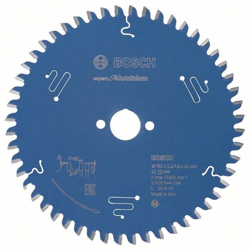 Produktabbildung: BOSCH Kreissägeblatt AD 160mm Z.52 HLTCG Schnitt-B.2,2mm