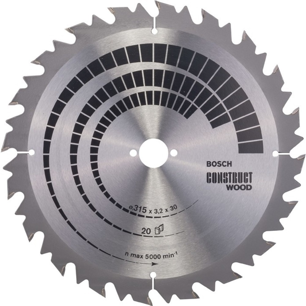 Produktabbildung: BOSCH Kreissägeblatt AD 315mm Z.20 WZ Bohr.30mm Schnitt-B.3,2mm HM