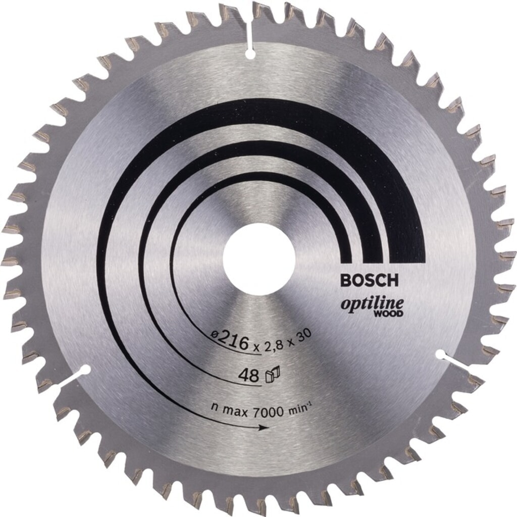 BOSCH Kreissägeblatt AD 216mm Z.48 WZ/N Bohr.30mm Schnitt-B.2,8mm HM Produktabbildung: BOSCH Kreissägeblatt AD 216mm Z.48 WZ/N Bohr.30mm Schnitt-B.2,8mm HM