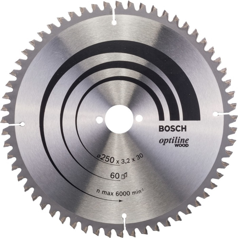 Produktabbildung Nr. 2: BOSCH Kreissägeblatt AD 250mm Z.60 WZ/N Bohr.30mm Schnitt-B.3,2mm HM