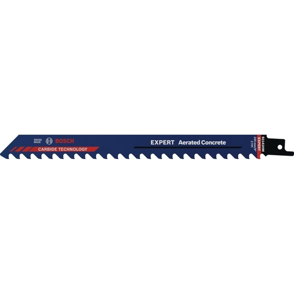 Produktabbildung: BOSCH Säbelsägeblatt Expert Aerated Concrete, Zahnteilung TPI 3 8,5 mm, Länge 225 mm Breite 19 mm, 1 Stück / Karte, S-Schaft